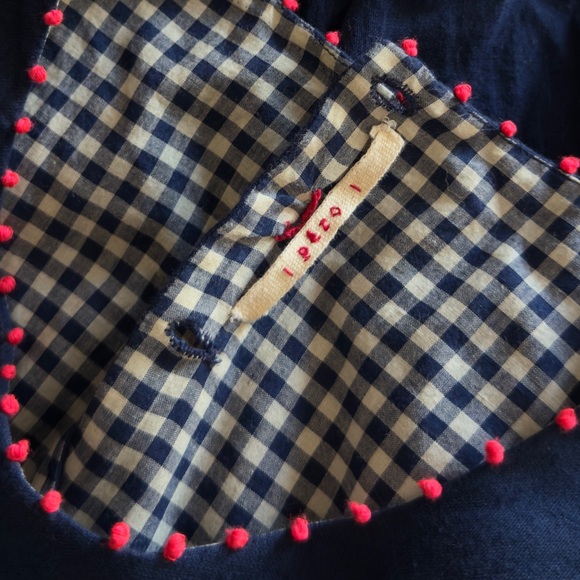 Pero 100% Cotton Tunic Dress In Navy Blue Designer Size 38 Handmade In India - Picture 8 of 16